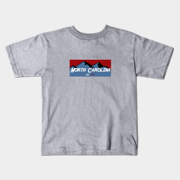 North Carolina Mountains Kids T-Shirt by AdventureFinder